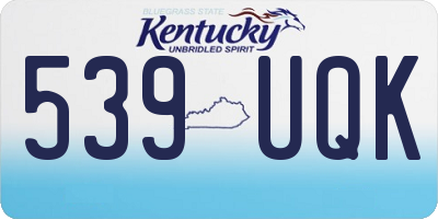 KY license plate 539UQK