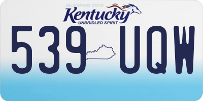 KY license plate 539UQW