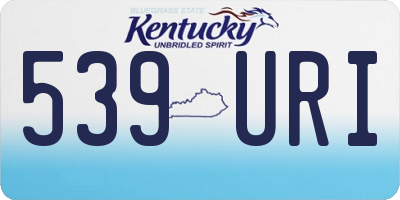 KY license plate 539URI