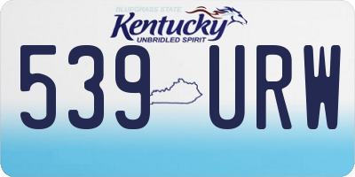 KY license plate 539URW
