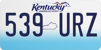 KY license plate 539URZ