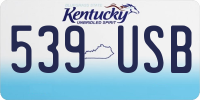 KY license plate 539USB