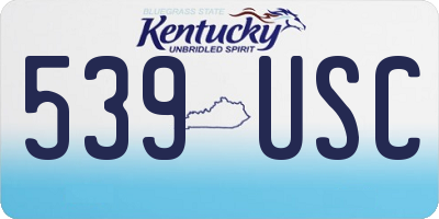 KY license plate 539USC