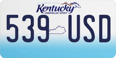 KY license plate 539USD