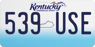 KY license plate 539USE
