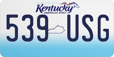 KY license plate 539USG