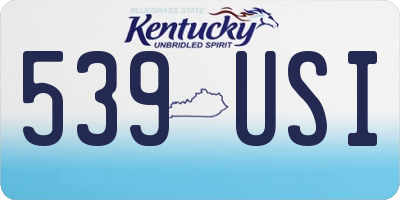 KY license plate 539USI