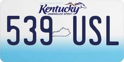 KY license plate 539USL