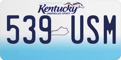 KY license plate 539USM
