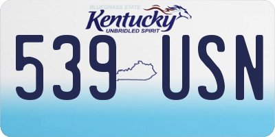 KY license plate 539USN