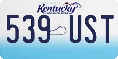 KY license plate 539UST