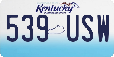 KY license plate 539USW
