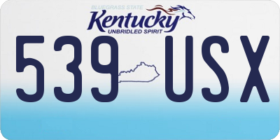 KY license plate 539USX