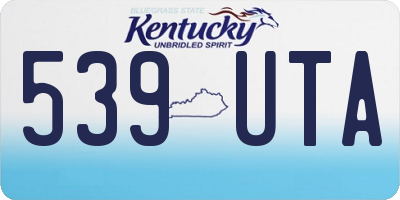 KY license plate 539UTA