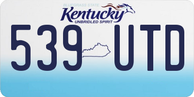 KY license plate 539UTD