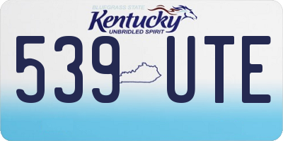 KY license plate 539UTE