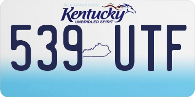KY license plate 539UTF