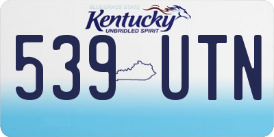 KY license plate 539UTN