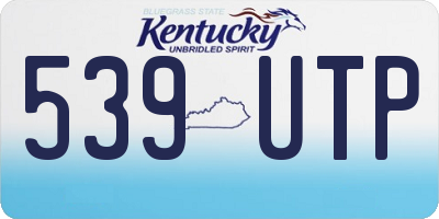 KY license plate 539UTP