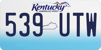 KY license plate 539UTW