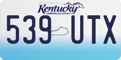 KY license plate 539UTX