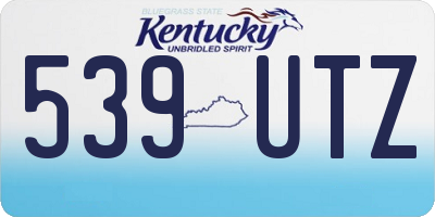 KY license plate 539UTZ