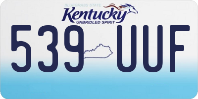 KY license plate 539UUF