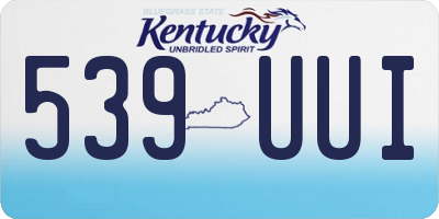 KY license plate 539UUI