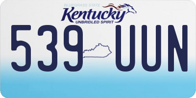 KY license plate 539UUN