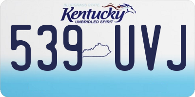 KY license plate 539UVJ