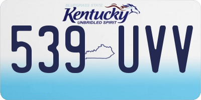 KY license plate 539UVV