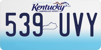 KY license plate 539UVY