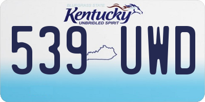 KY license plate 539UWD