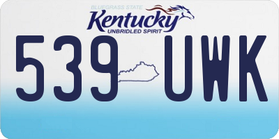 KY license plate 539UWK