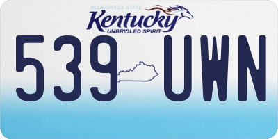 KY license plate 539UWN