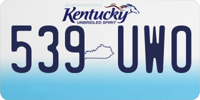 KY license plate 539UWO