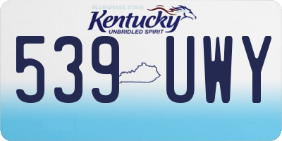 KY license plate 539UWY