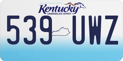 KY license plate 539UWZ