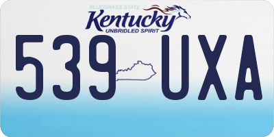 KY license plate 539UXA