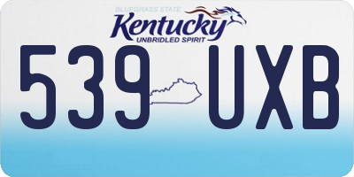 KY license plate 539UXB