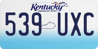 KY license plate 539UXC