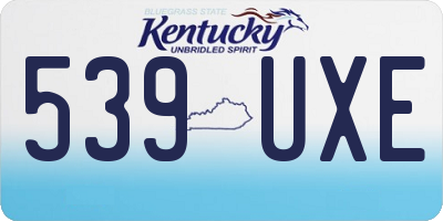 KY license plate 539UXE