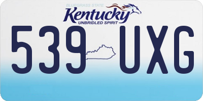 KY license plate 539UXG