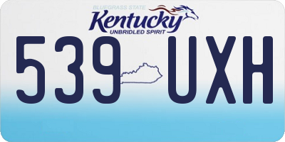 KY license plate 539UXH