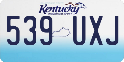 KY license plate 539UXJ