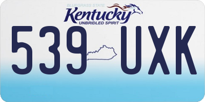 KY license plate 539UXK