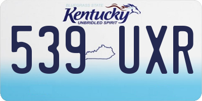 KY license plate 539UXR