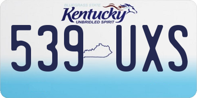 KY license plate 539UXS
