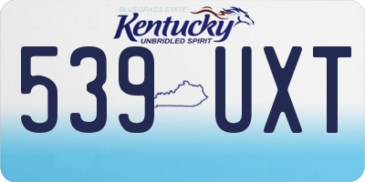 KY license plate 539UXT