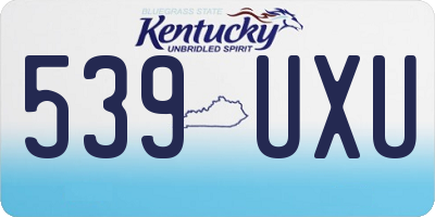 KY license plate 539UXU